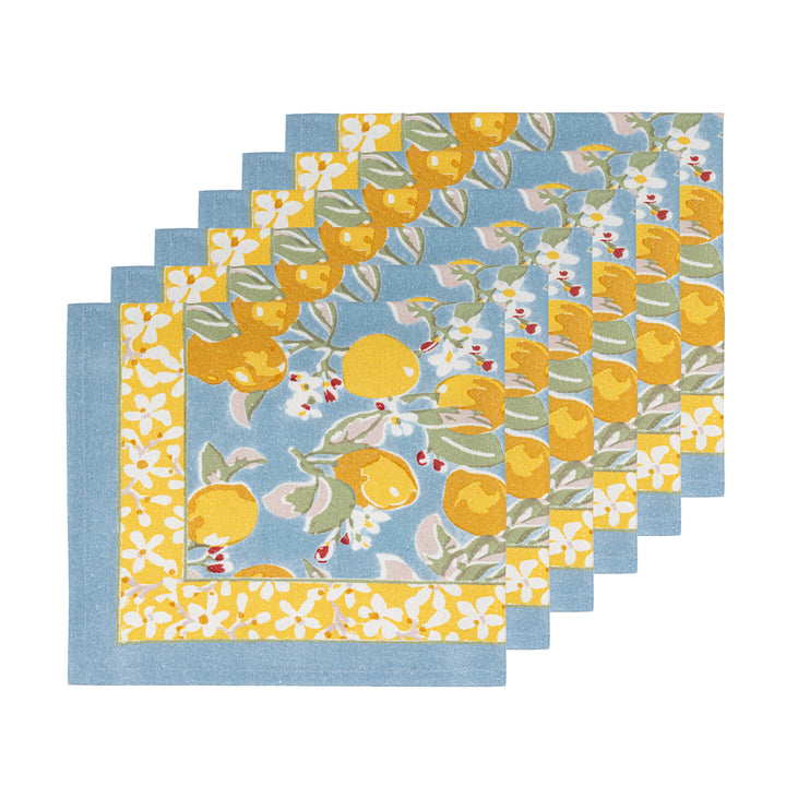 Citron Blue & Yellow Napkins - Set of 6