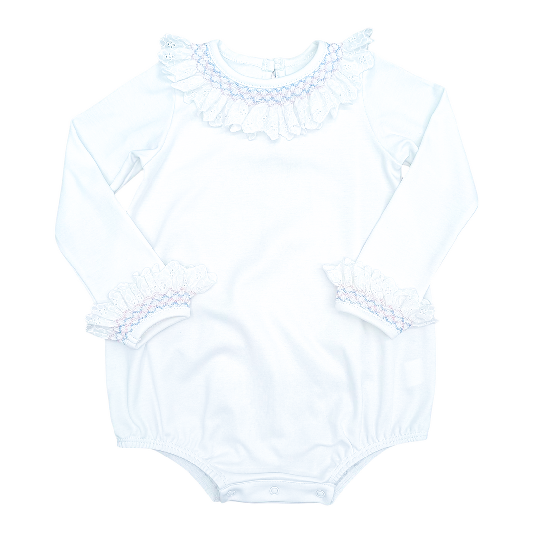 Percy & Tyne Smocked Ruffle Onsie and Floral Bloomer