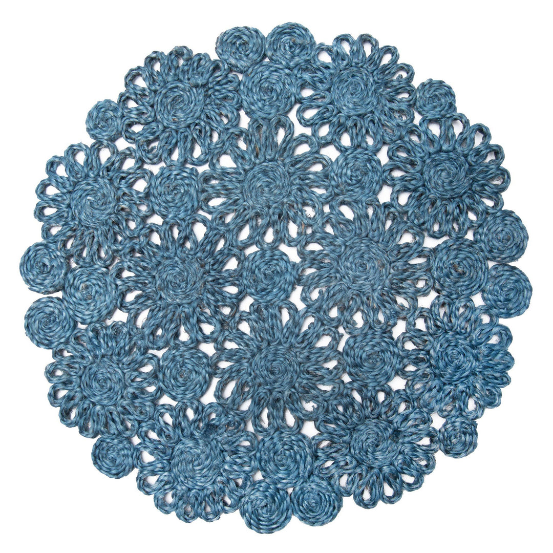 Daisy Jute Blue Jean Placemat - Set of 4
