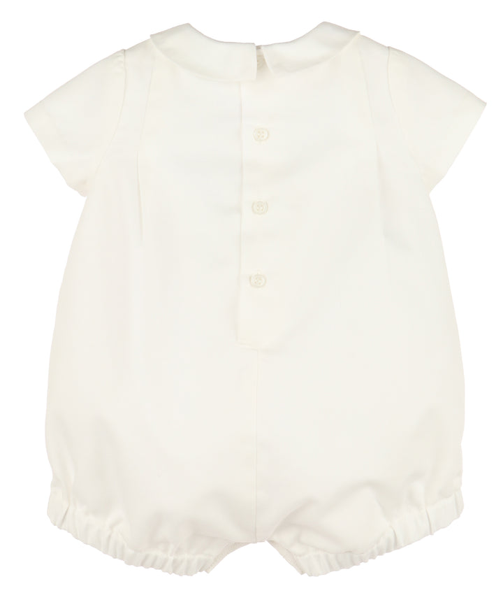 Honeycomb Smocked Baby Boy Bubble with Blue