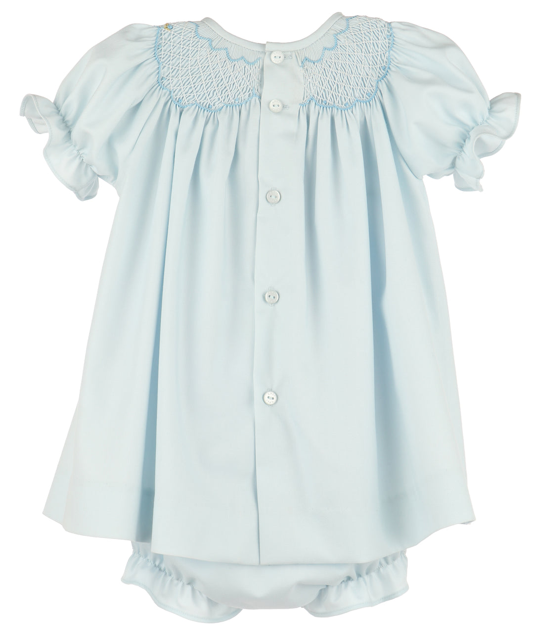 Classic Smock Bishop Dress Blue