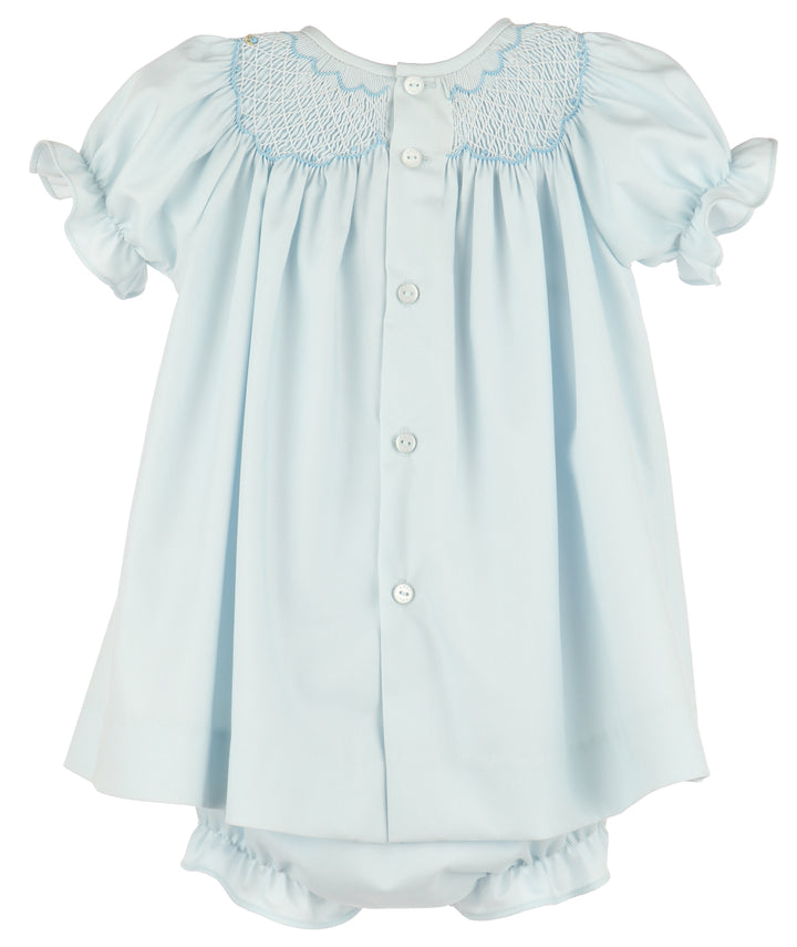 Classic Smock Bishop Dress Blue