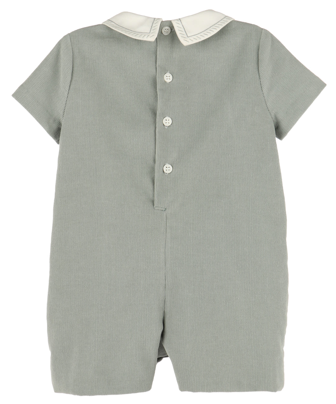 Cozy Cord Boy Romper in Green