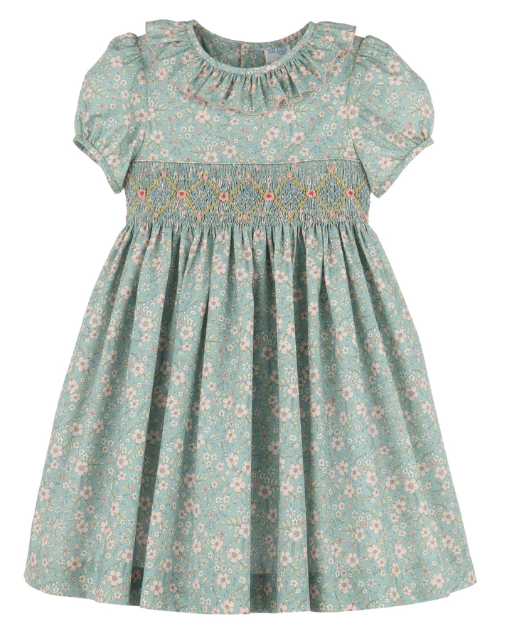 Winter Blooms Dress - Aqua
