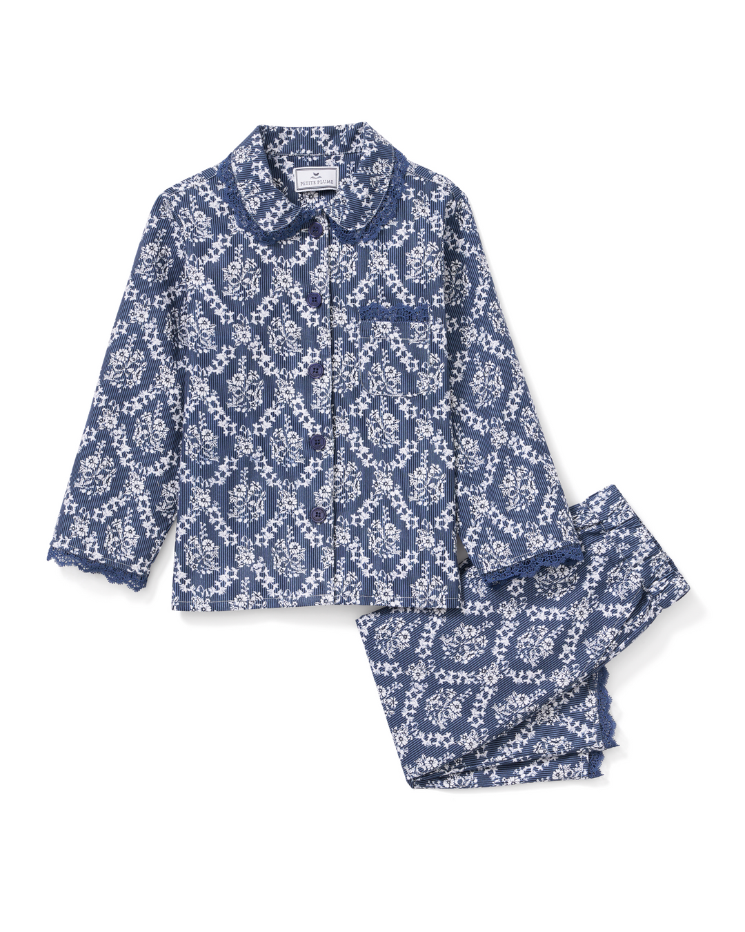 Petite Plume Kid's Twill Grace Pajama Set in Innkeeper Trellis