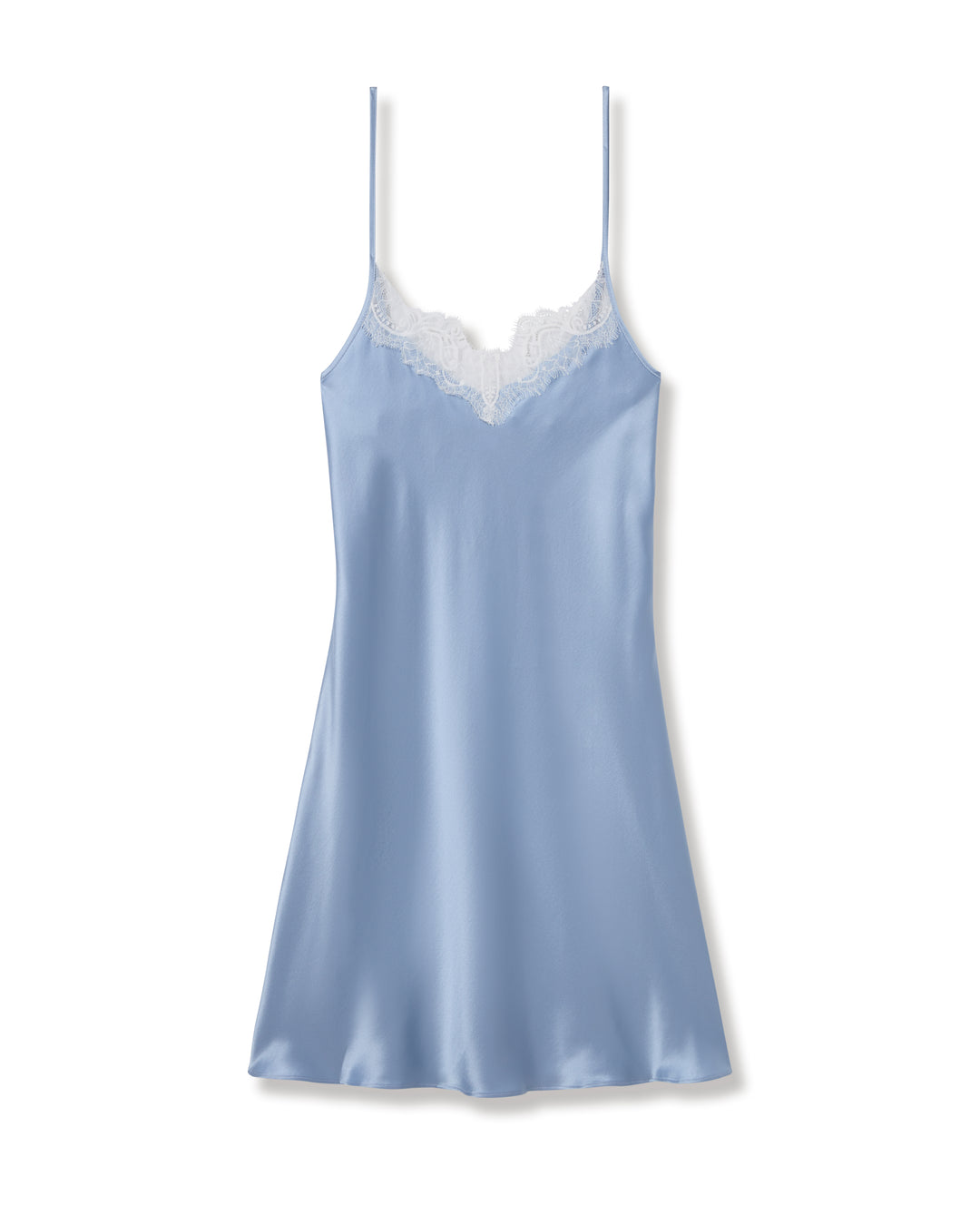blue slip dress with white lace silk lace slip dress ITALIAN SILK SLIP WITH LACE -parroquiadesanalbertomagno.com