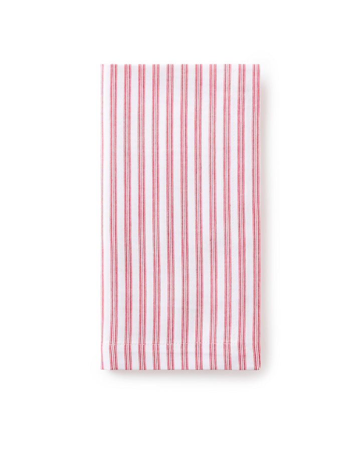 Petite Plume Signature Twill Napkins in Antique Red Ticking Set of 4
