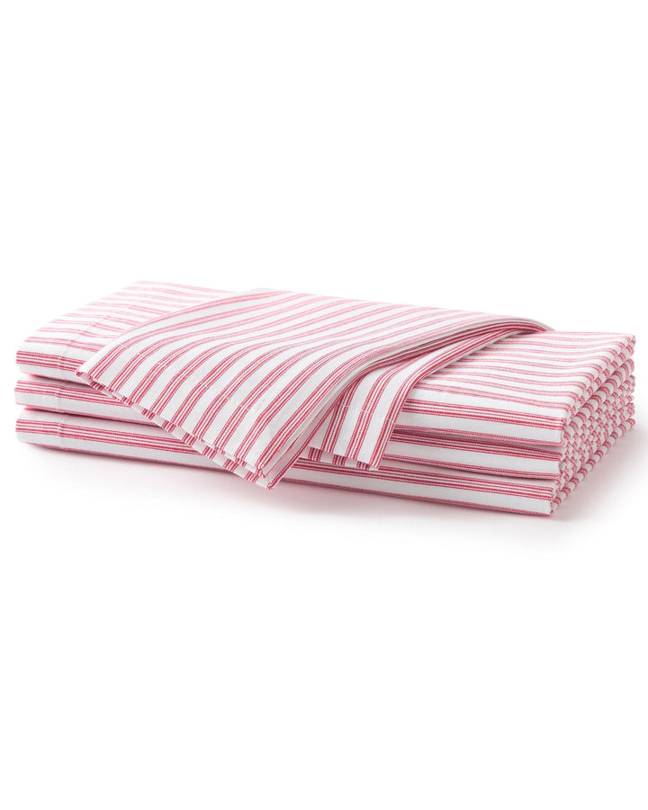 Petite Plume Signature Twill Napkins in Antique Red Ticking Set of 4