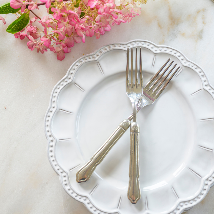 Bella Bianca Beaded Salad/Dessert Plate