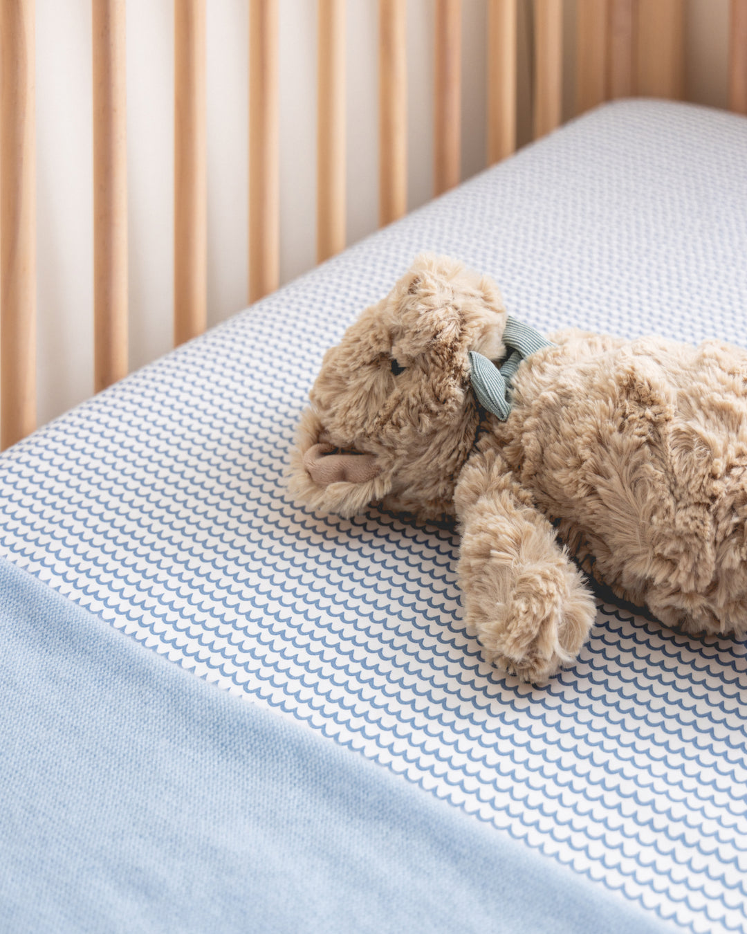 Luxe Premium Percale Crib Sheet in La Mer