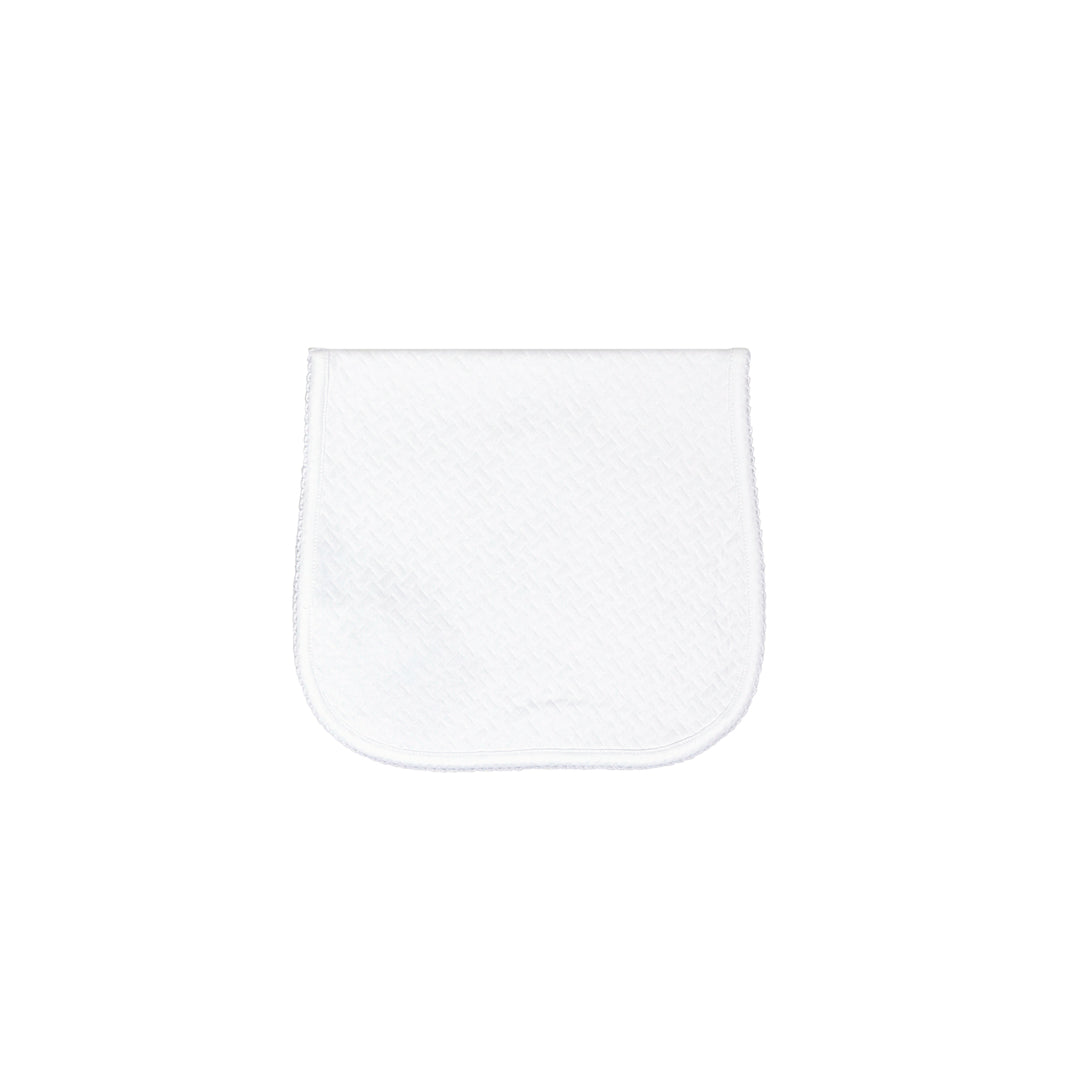 Basket Weave Burp Cloth - White