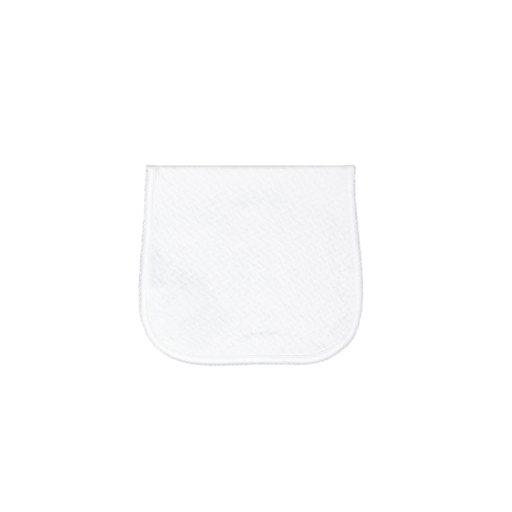 Basket Weave Burp Cloth - White