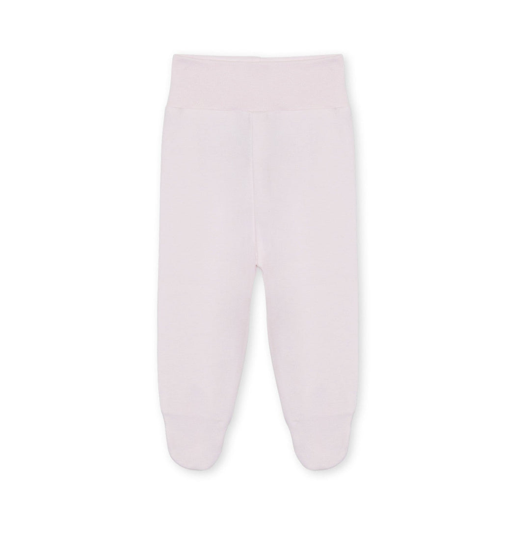 Light pink baby pants on a white background