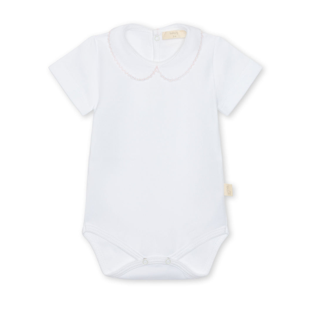 White baby bodysuit on a white background