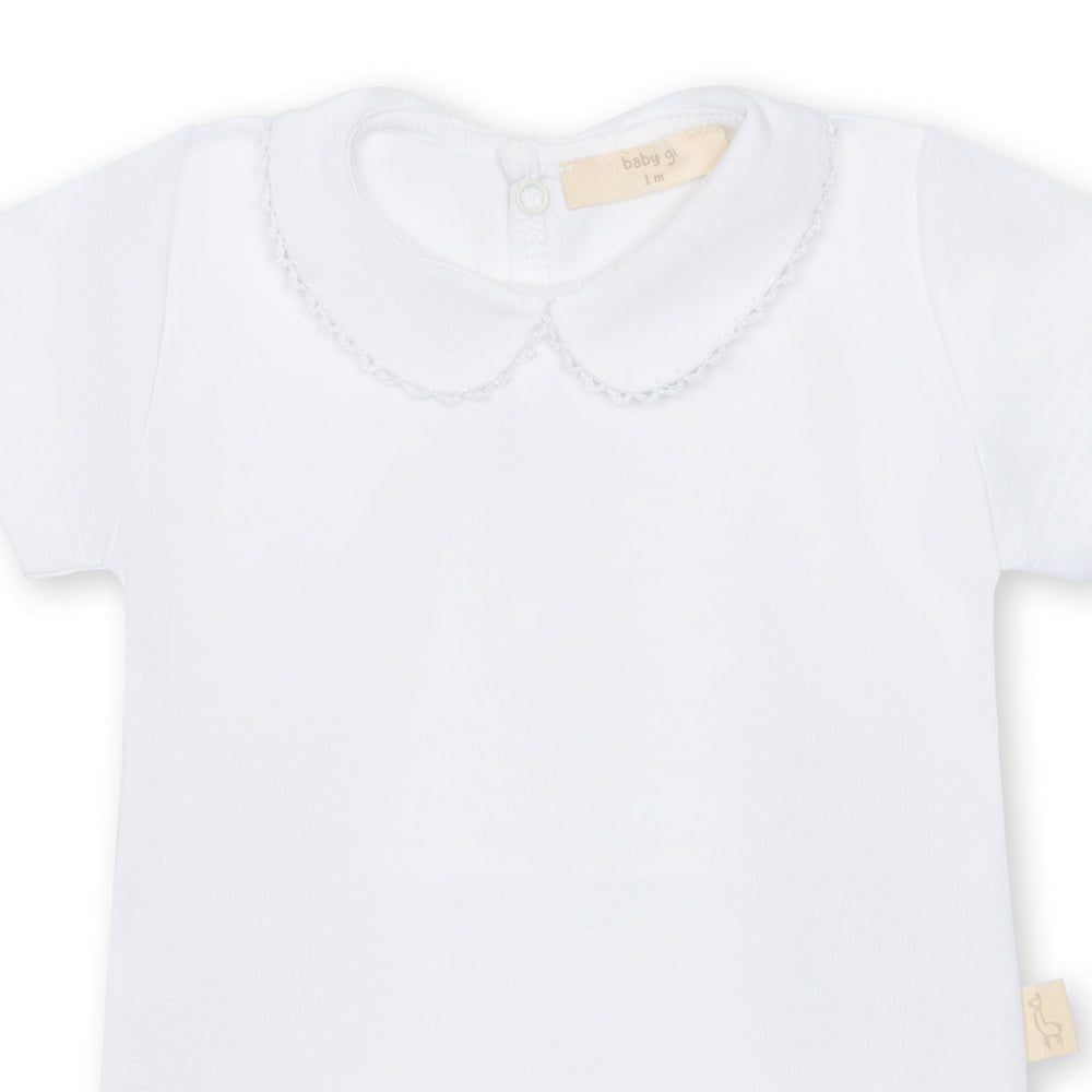 White Bodysuit with Peter Pan Collar
