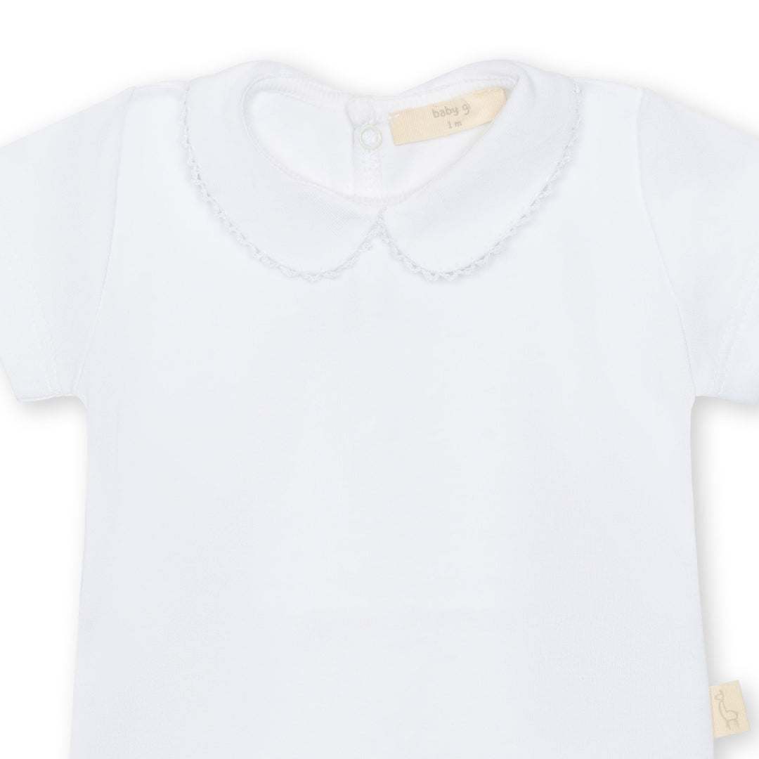White Bodysuit with Peter Pan Collar