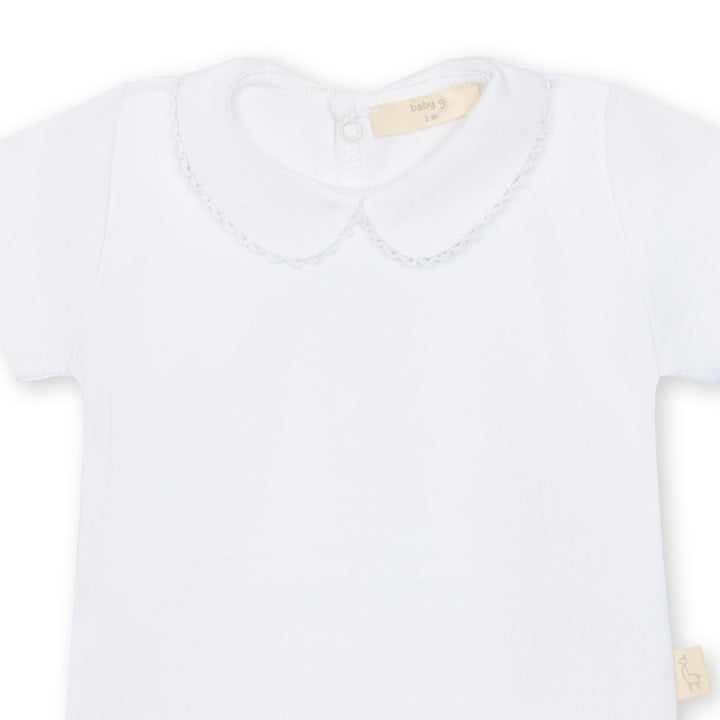 White Bodysuit with Peter Pan Collar