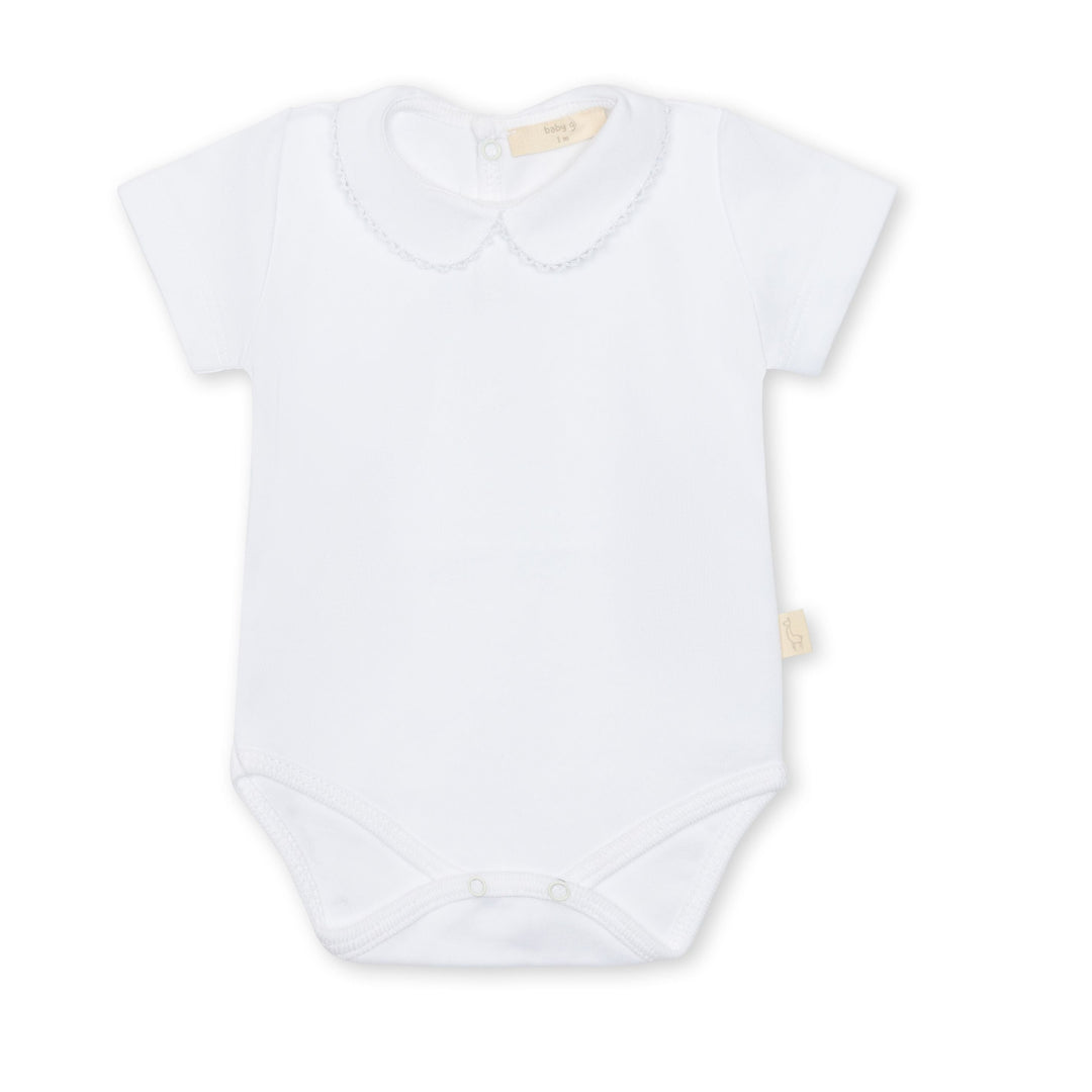 White baby bodysuit on a white background