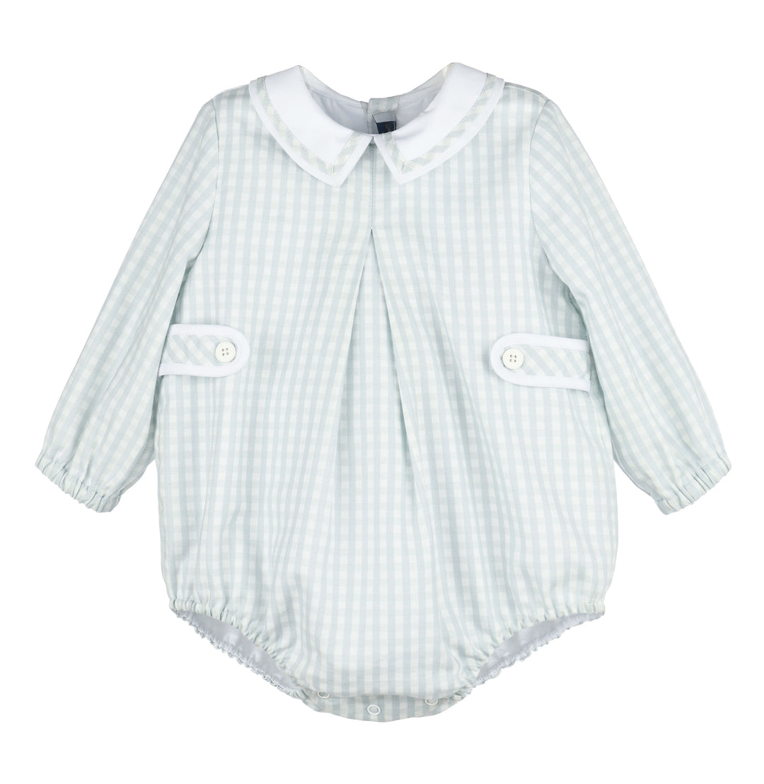 Gingham baby boy bubble