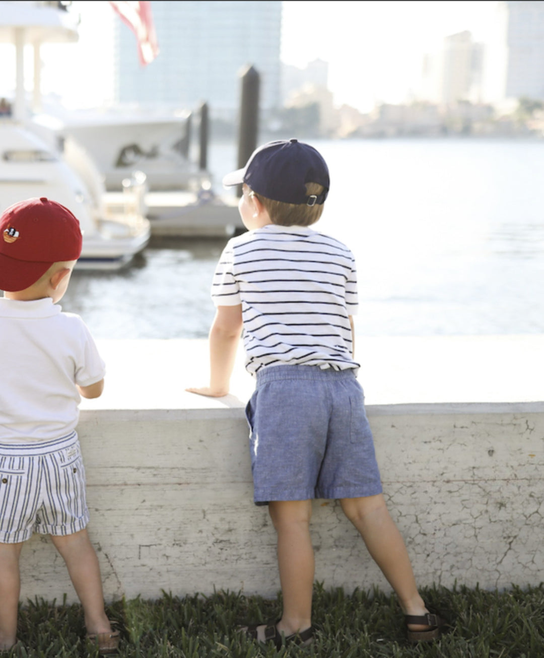 Bits & Bows Navy and Red Lobster Baseball Hat