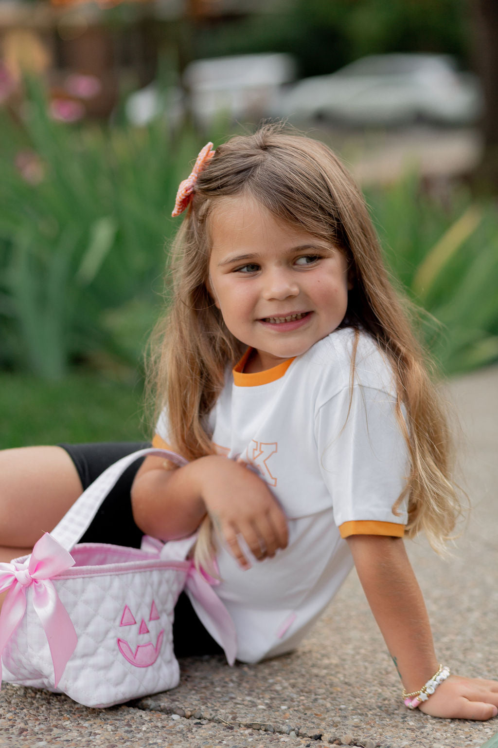 Bits & Bows Petite Pink Gingham Pumpkin Trick-or-Treat Tote