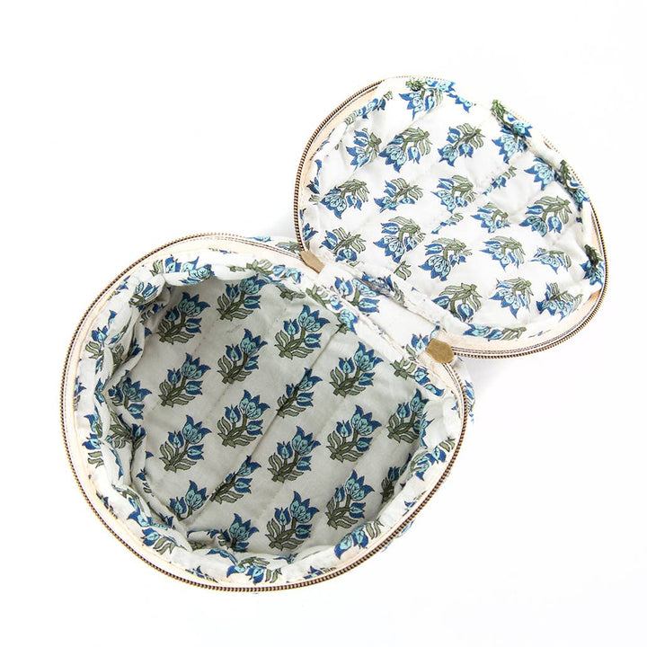 Set of two floral-patterned ceramic bowls on a white background
