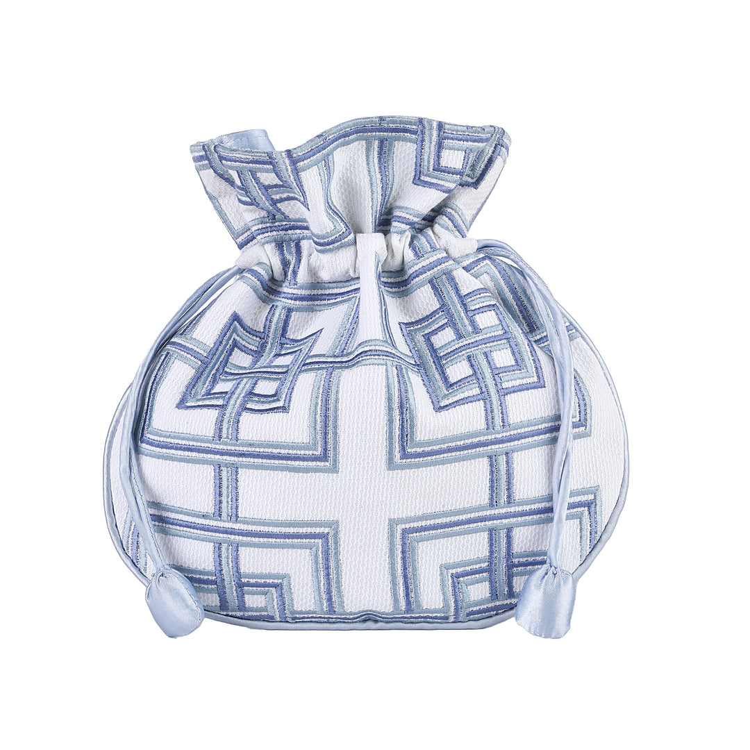 Elegant Drawstring Pouch with Geometric Desgin