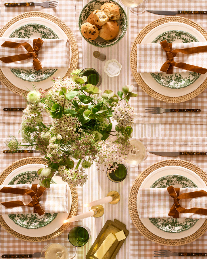 Petite Plume Signature Twill Tablecloth in Camel Gingham