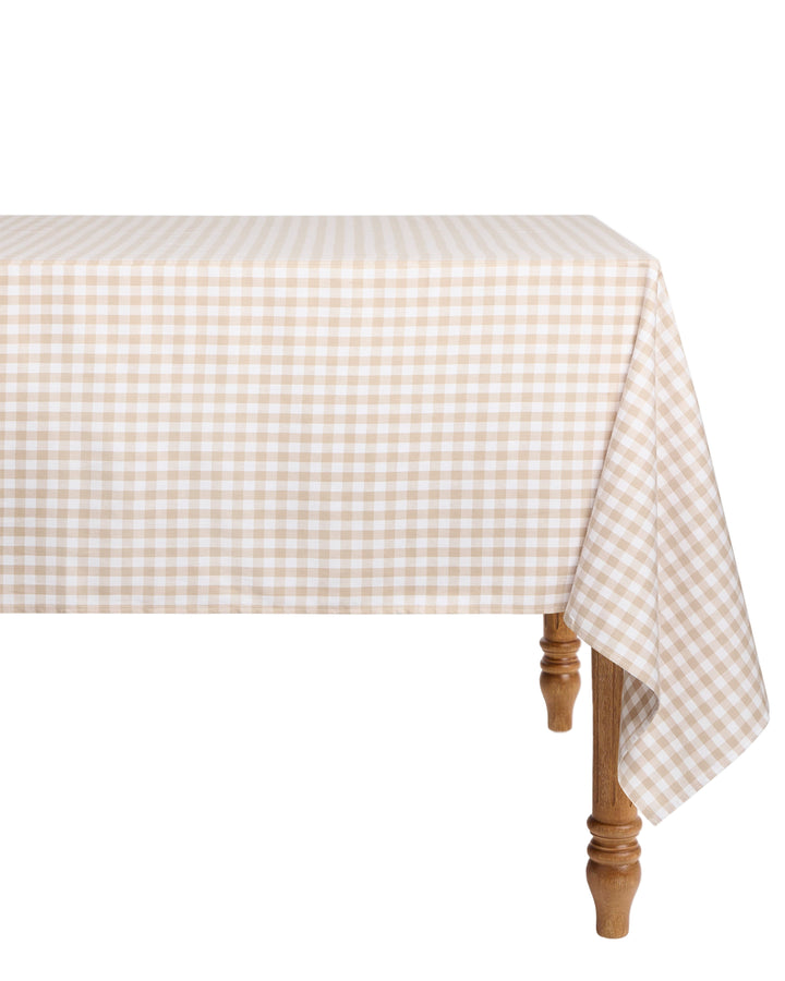 Petite Plume Signature Twill Tablecloth in Camel Gingham