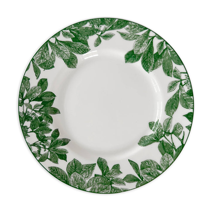 Arbor Green Rimmed Dinner Plate- Set of 4