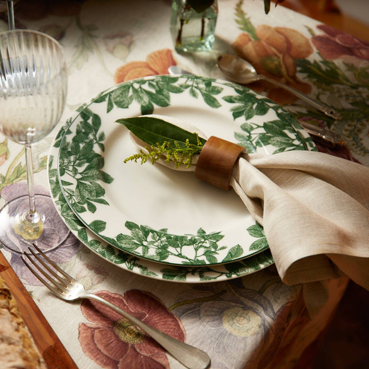 Arbor Green Rimmed Dinner Plate- Set of 4