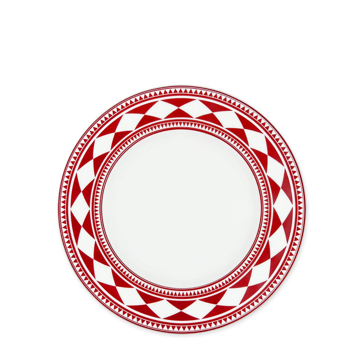 Fez Crimson Rimmed Salad Plate- Set of 4