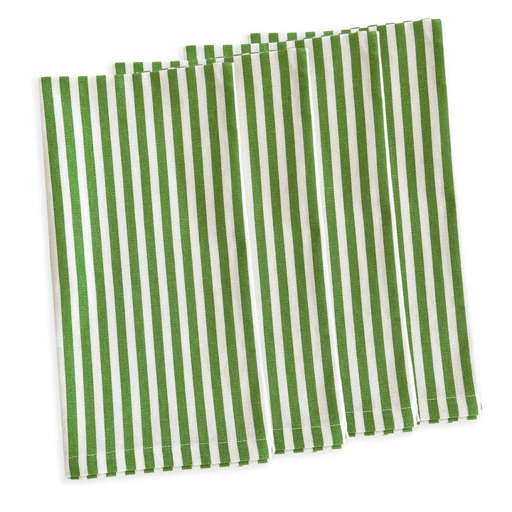 Pinstripe Verde Dinner Napkins, Set of 4