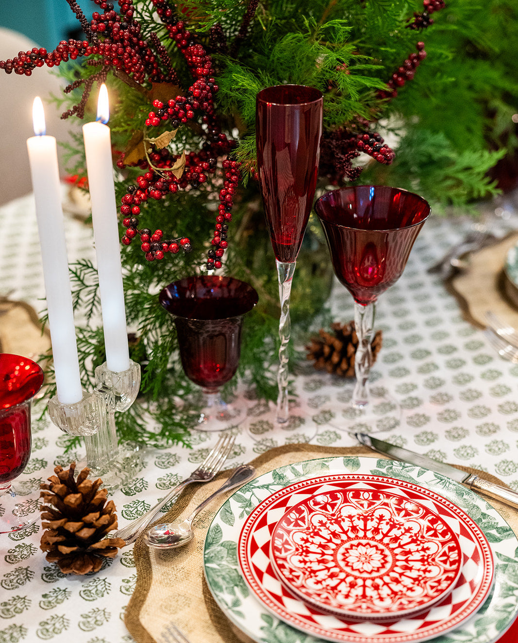 Adriana Tall Ruby Red Champagne Glass - Set of 4