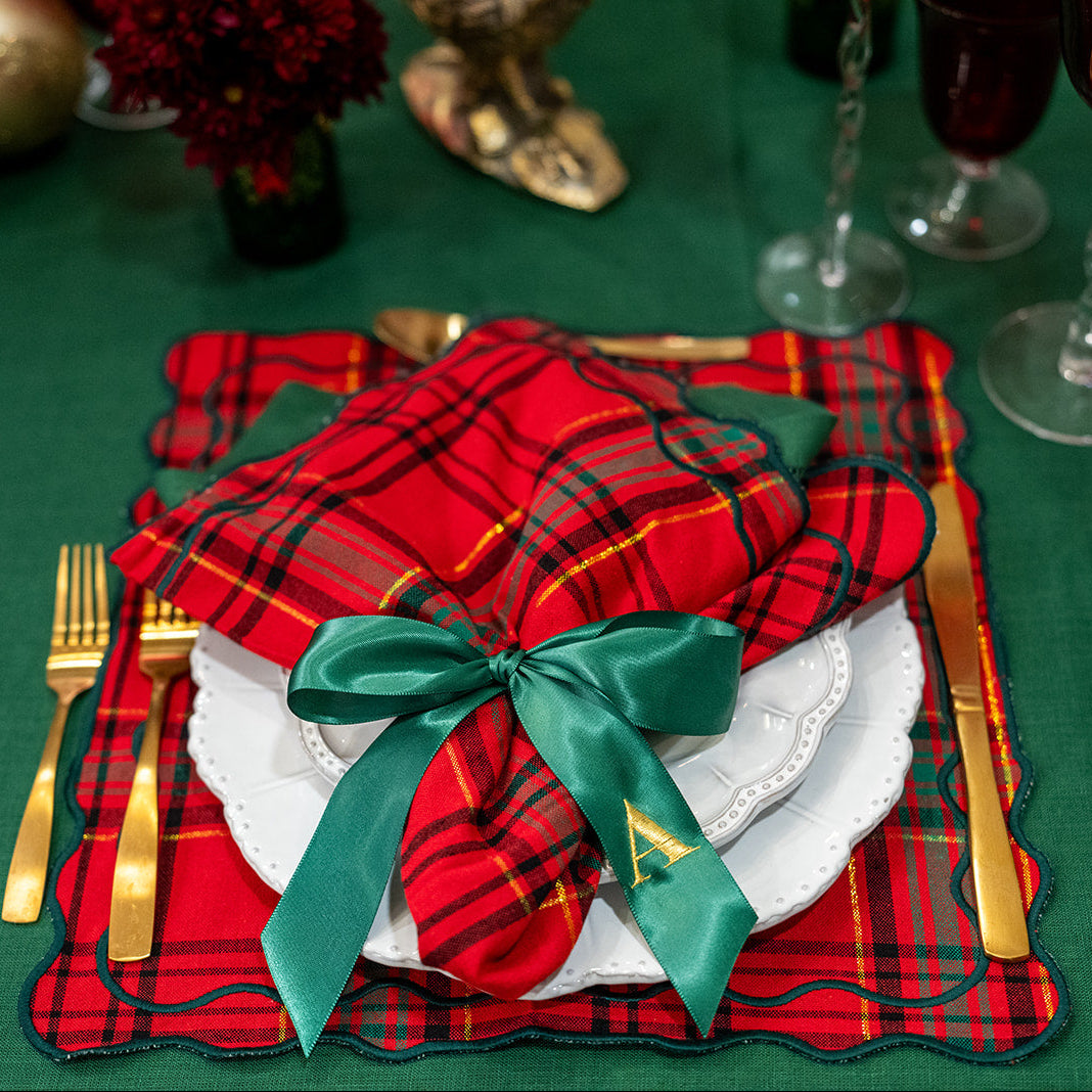 Red & Green Tartan Cotton Placemat - Set of 4