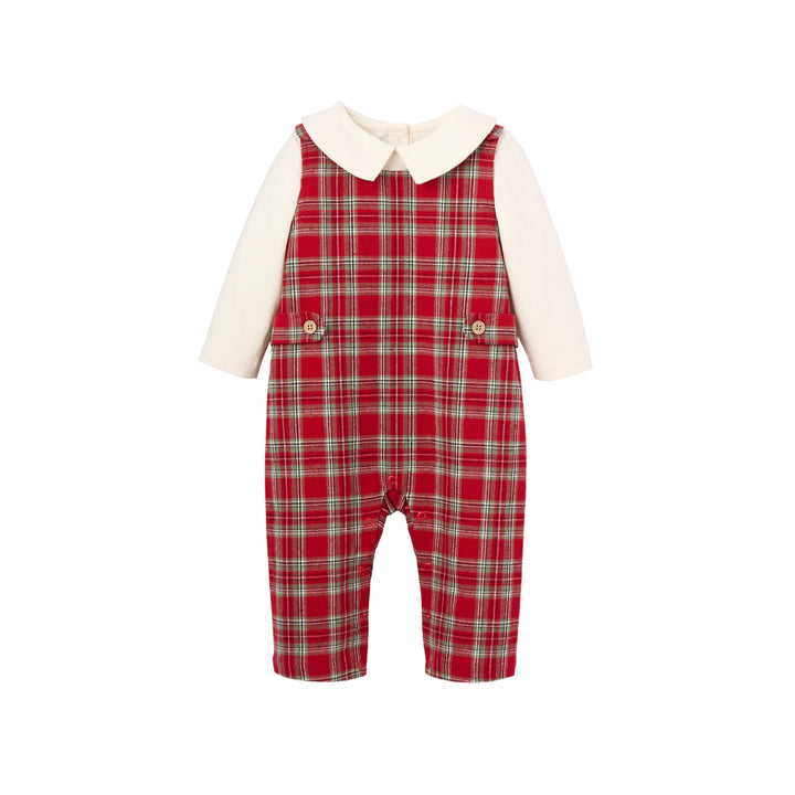 Holiday Red Tartan Jon Jon and Shirt Set