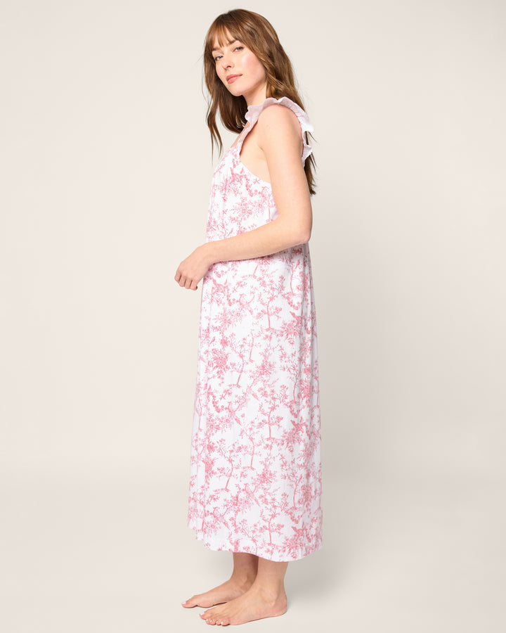 Women's Pima Clara Nightgown in Pink Timeless Toile