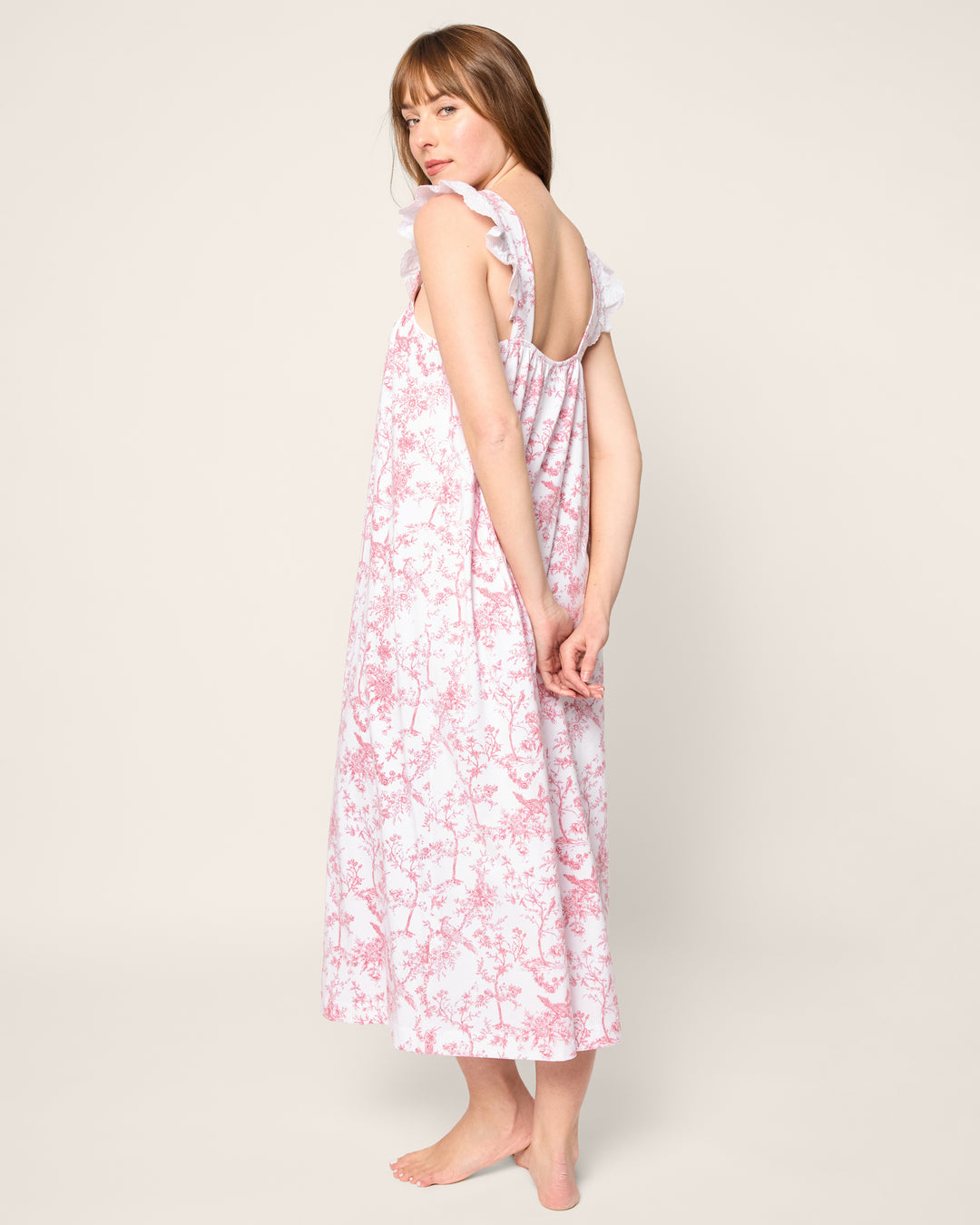 Women's Pima Clara Nightgown in Pink Timeless Toile