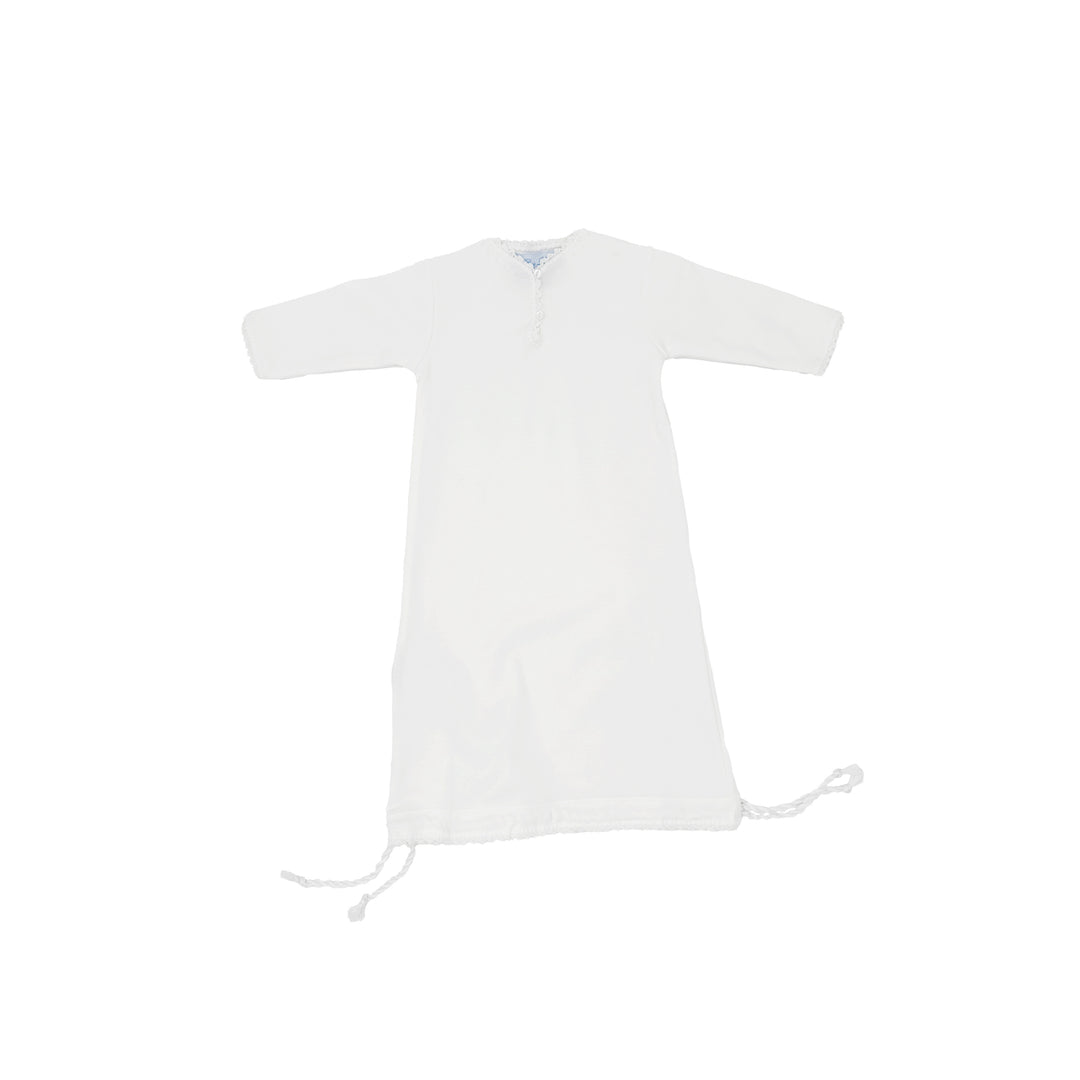 Classic White Baby Sack with Crochet Trim