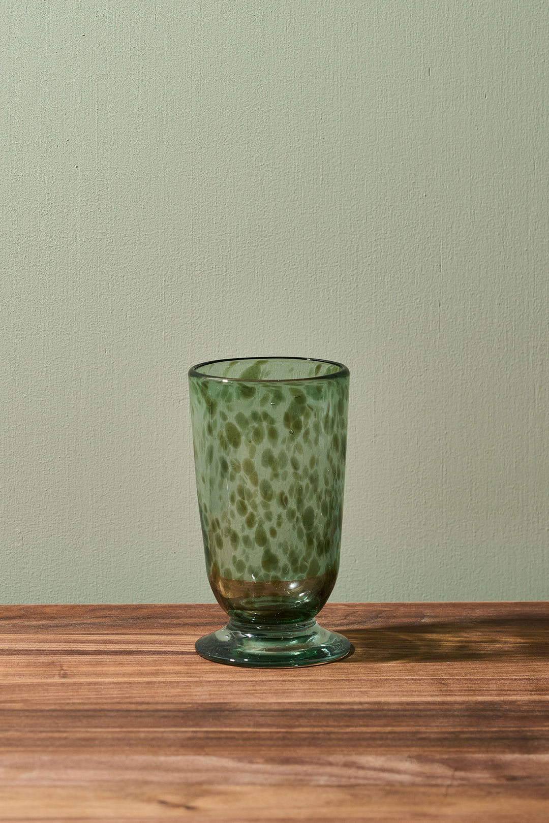 Olive Marble Footed Glass