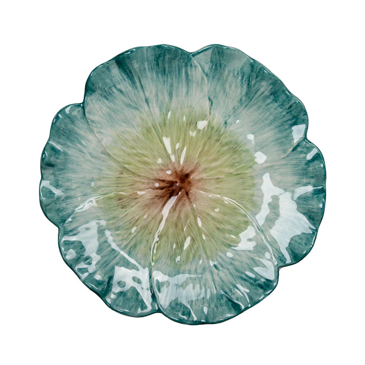 Green Flower Dinner Plate - Set of 2