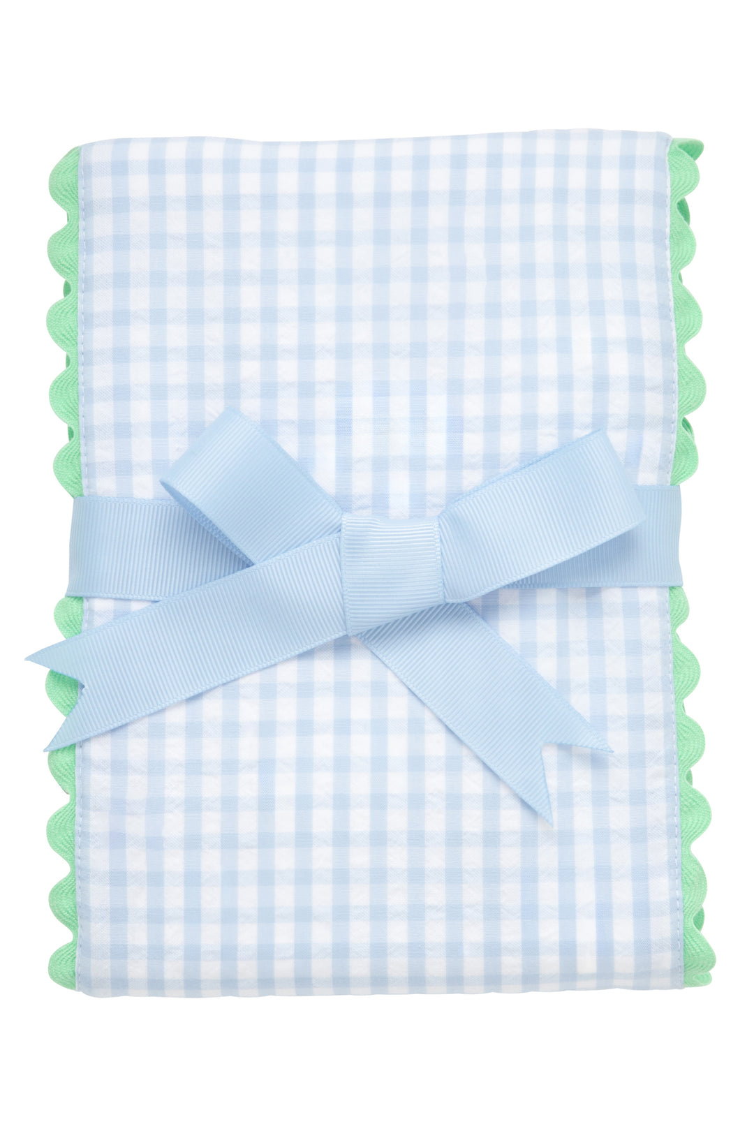 Big Check Fancy Fabric Burp Cloth - Blue/Green