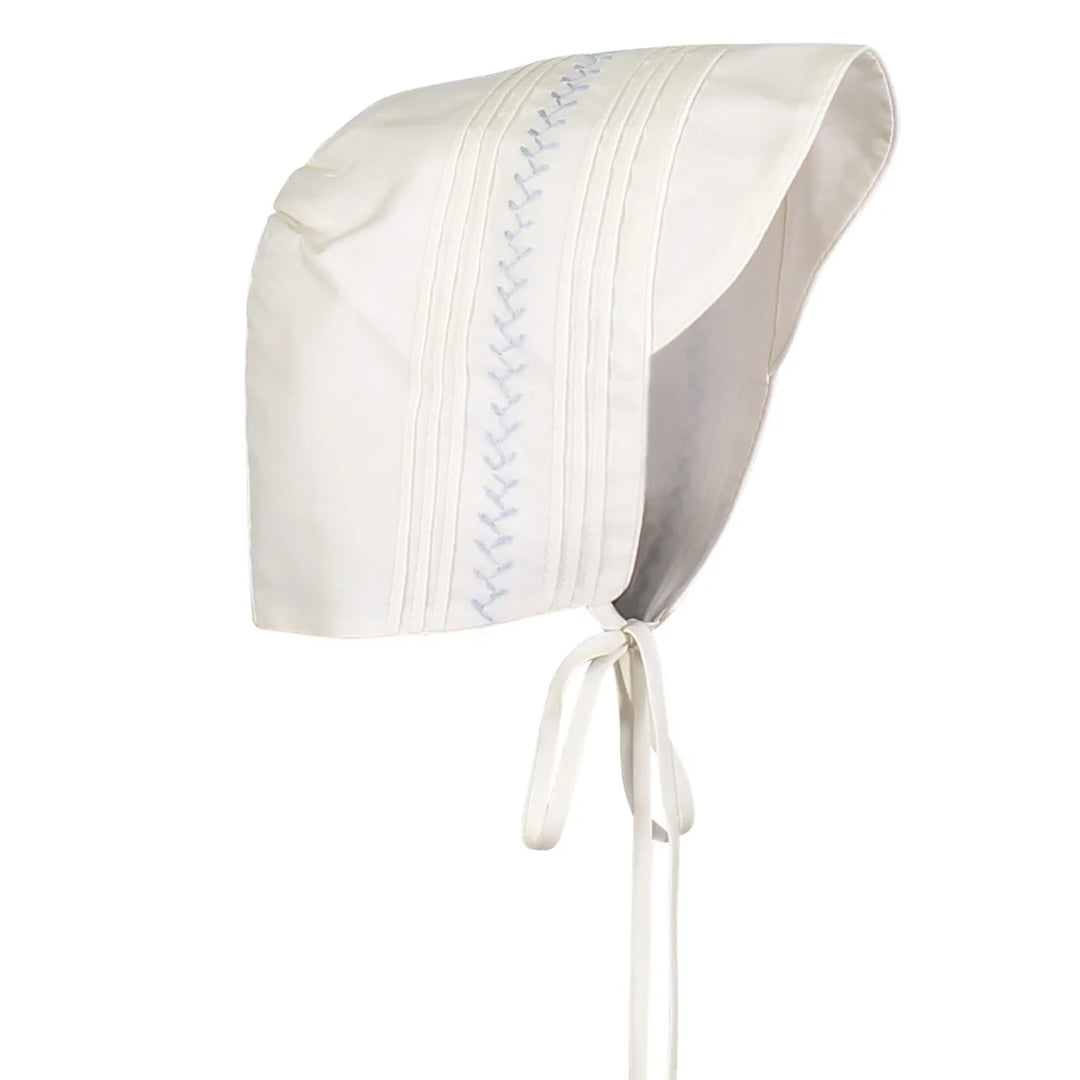 Feltman Brothers Boys Vintage Bonnet Ivory with Blue