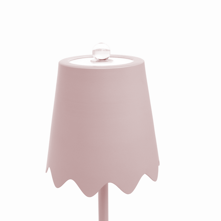 Pink lampshade on a white background