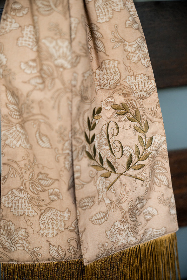 Personalized Bronze Wreath Sash with Monogram