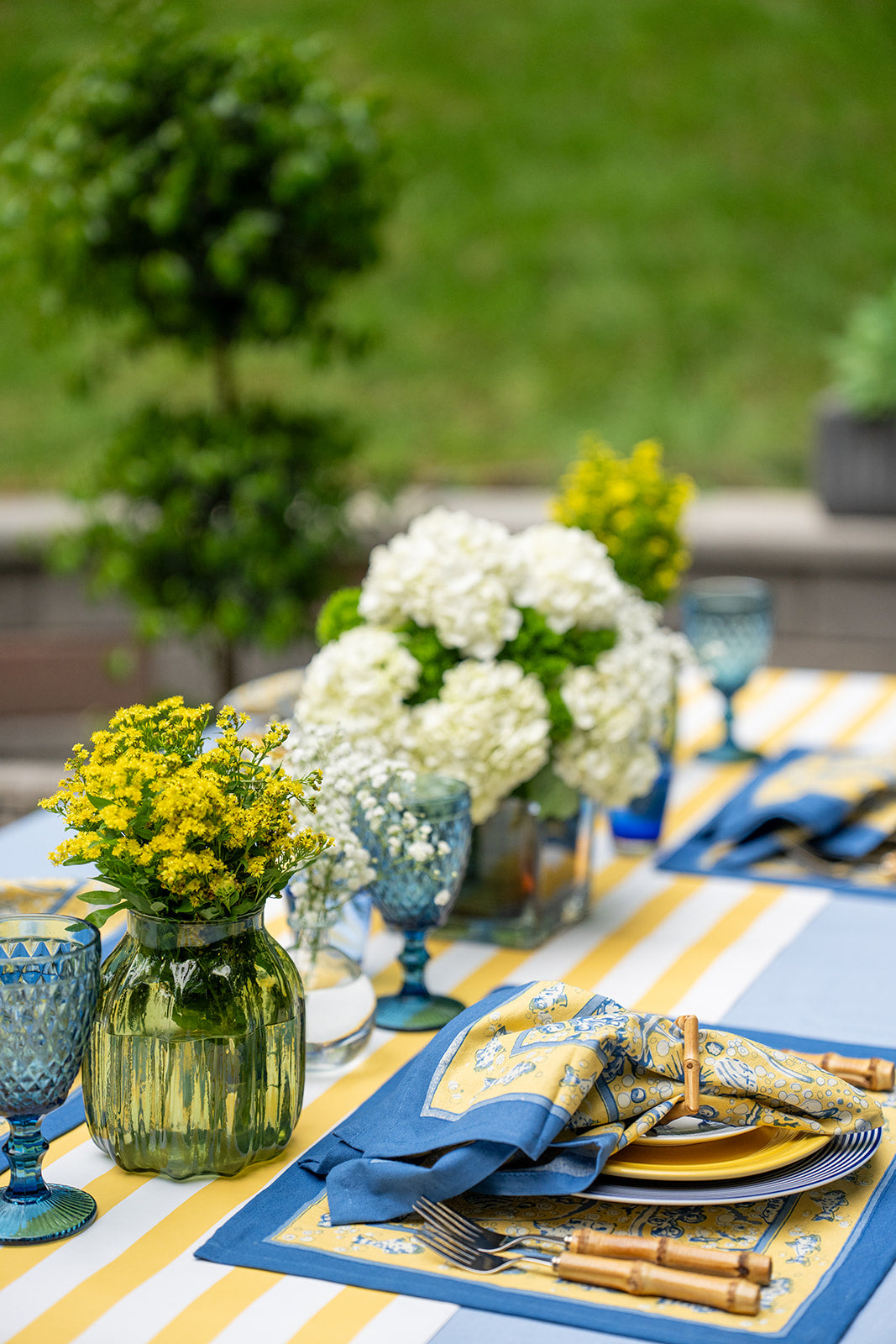 La Mer Blue/Yellow Napkins - Set of 6