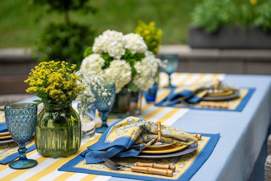 La Mer Blue/Yellow Napkins - Set of 6