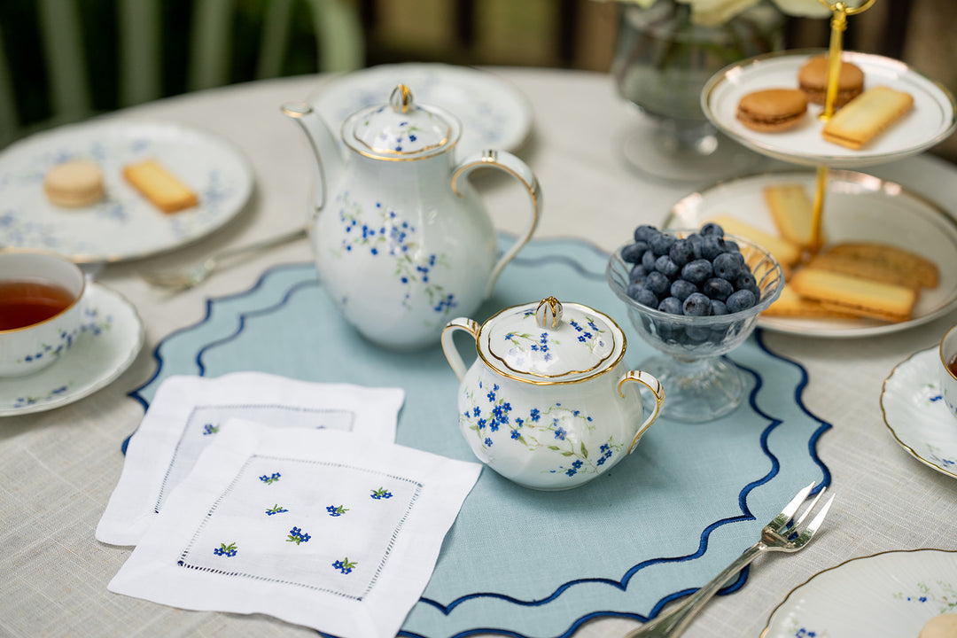 Forget Me Knots Embroidered Cocktail Napkins - Set of 4