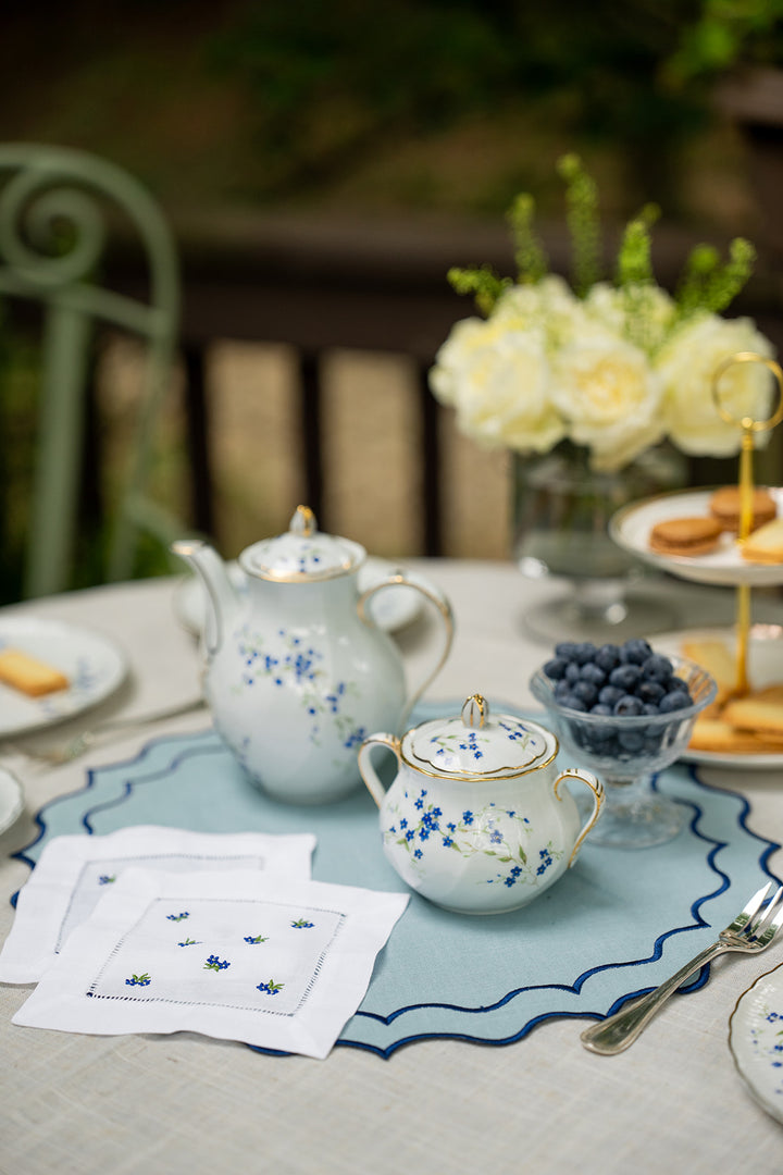 Forget Me Knots Embroidered Cocktail Napkins - Set of 4