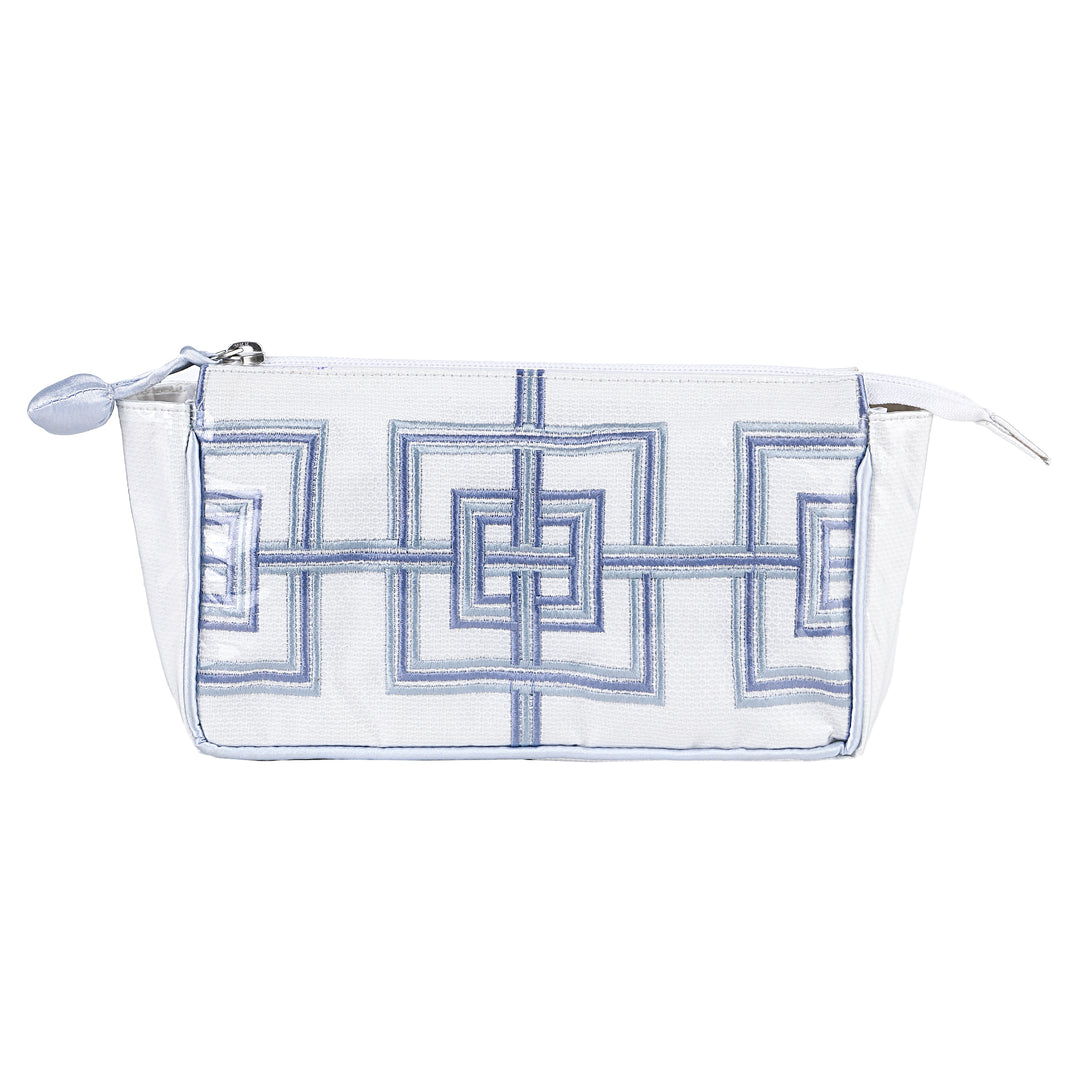White and Blue Makeup Bag